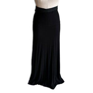 BCBG Maxazria Long Knit Black Maxi Skirt Womens Size S Elastic Waist Lightweight